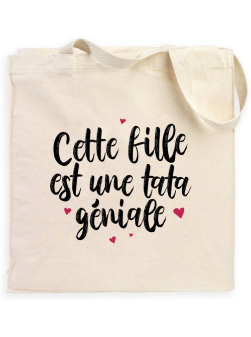 Totebag CETTE FILLE EST UNE TATA GÉNIALE - Kiabi Totebag CETTE FILLE EST UNE TATA GÉNIALE - Kiabi