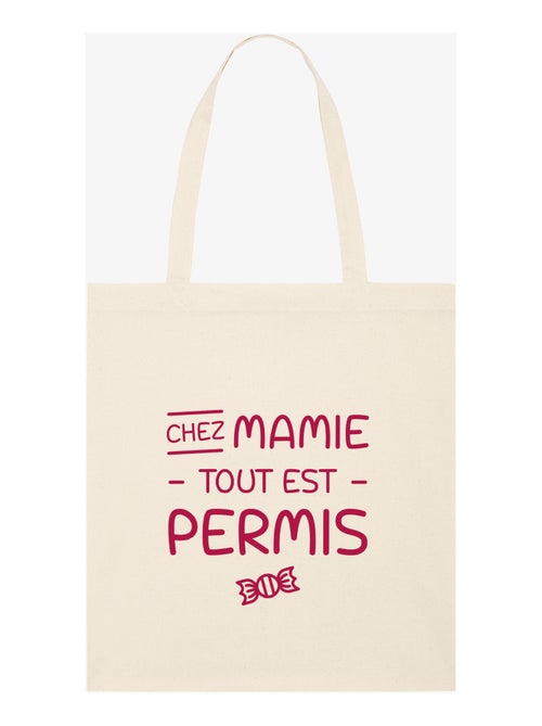 Totebag CHEZ MAMIE TOUT EST PERMIS - Kiabi Totebag CHEZ MAMIE TOUT EST PERMIS - Kiabi