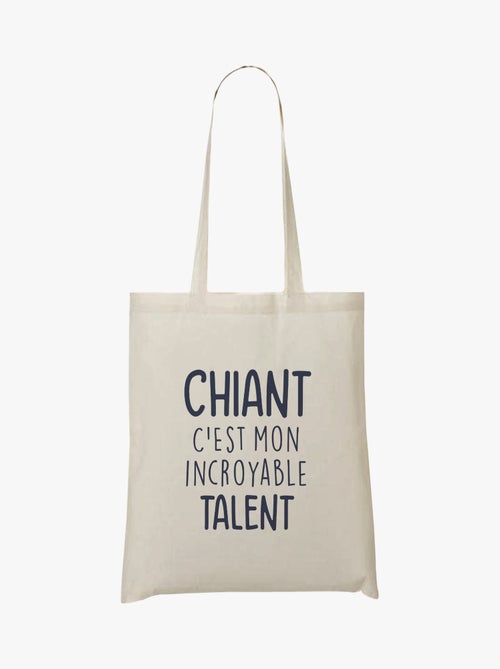 Totebag CHIANT C'EST MON INCROYABLE TALENT - Kiabi Totebag CHIANT C'EST MON INCROYABLE TALENT - Kiabi