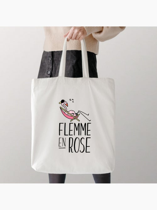 Totebag FLEMME EN ROSE - Kiabi Totebag FLEMME EN ROSE - Kiabi