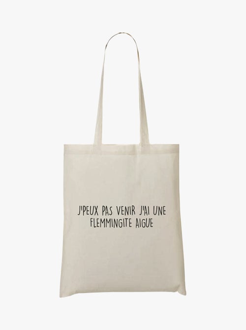 Totebag J'AI UNE FLEMMINGITE AIGUE - Kiabi Totebag J'AI UNE FLEMMINGITE AIGUE - Kiabi