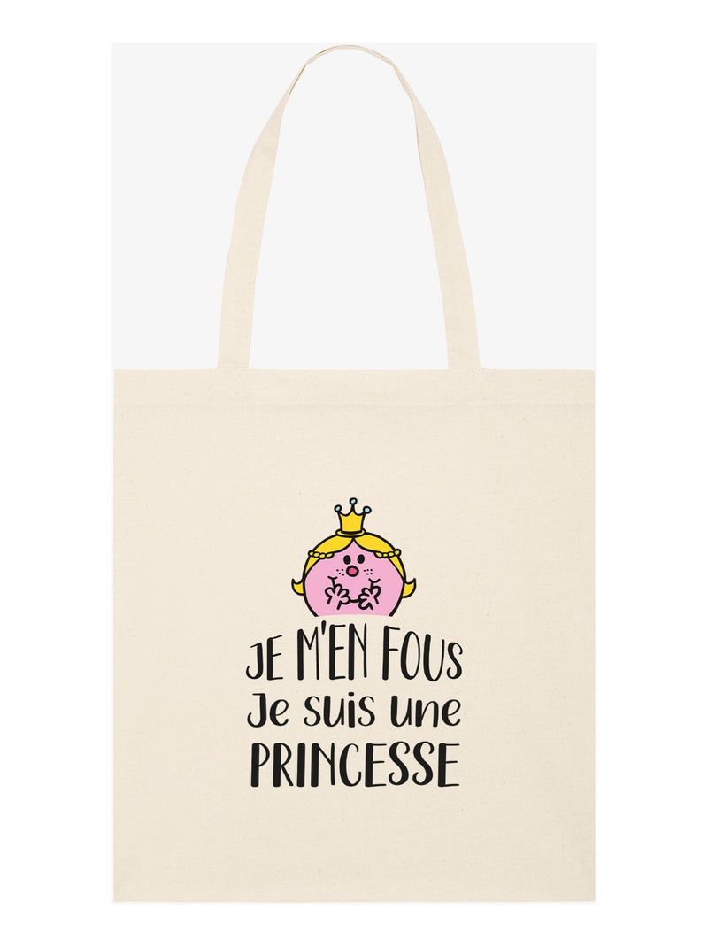 Totebag JE M EN FOUS JE SUIS UNE PRINCESSE Beige - Kiabi