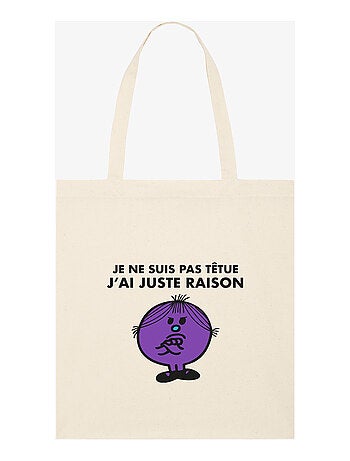 Totebag JE NE SUIS PAS TETUE J AI JUSTE RAISON