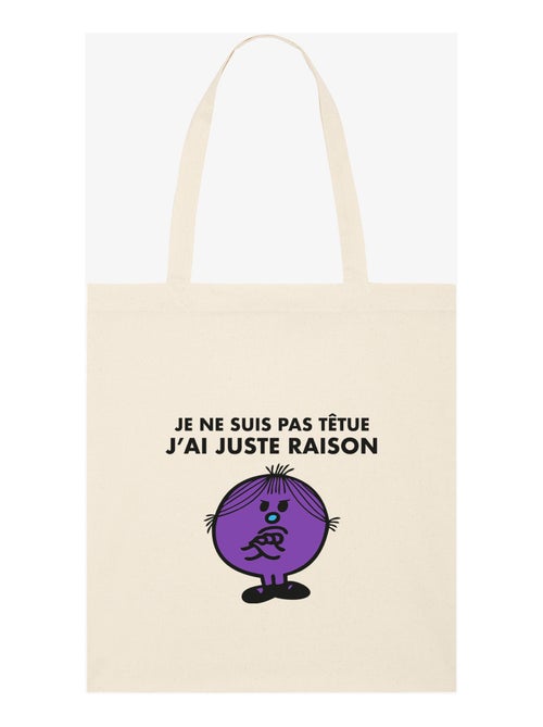 Totebag JE NE SUIS PAS TETUE J AI JUSTE RAISON - Kiabi Totebag JE NE SUIS PAS TETUE J AI JUSTE RAISON - Kiabi
