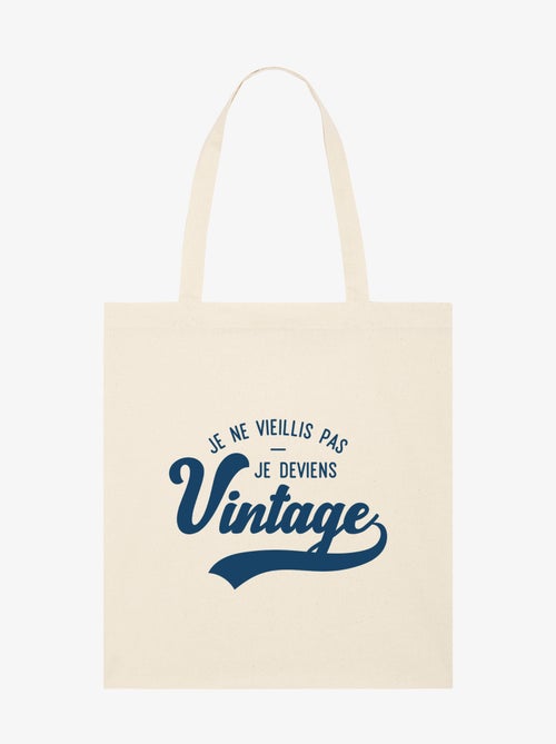 Totebag JE NE VIEILLIS PAS JE DEVIENS VINTAGE - Kiabi Totebag JE NE VIEILLIS PAS JE DEVIENS VINTAGE - Kiabi