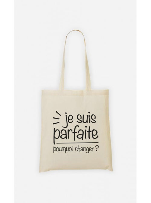 Totebag JE SUIS PARFAITE - Kiabi Totebag JE SUIS PARFAITE - Kiabi