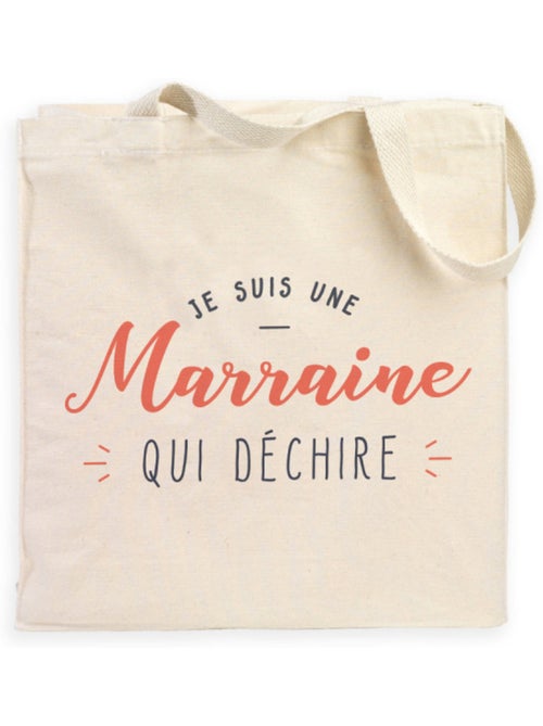 Totebag JE SUIS UNE MARRAINE QUI DÉCHIRE - Kiabi Totebag JE SUIS UNE MARRAINE QUI DÉCHIRE - Kiabi