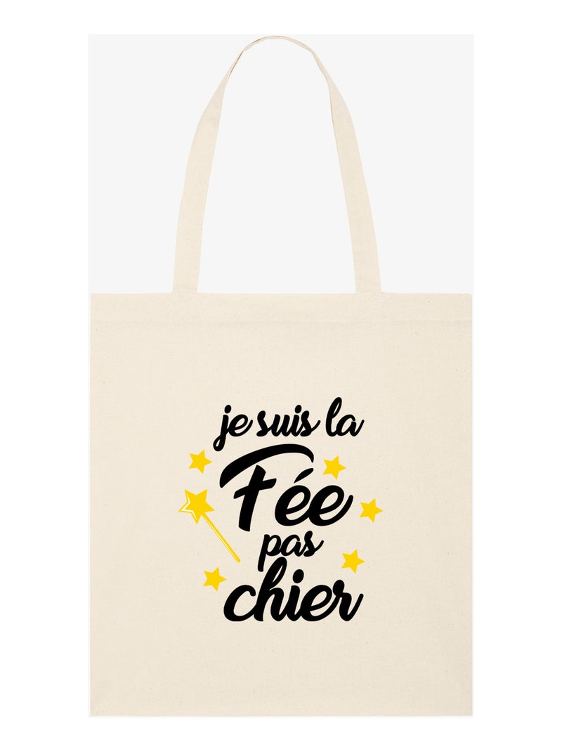 Totebag LA FÉE PAS CHIER Beige - Kiabi