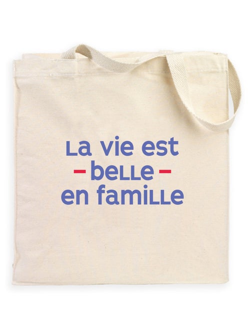 Totebag LA VIE EST BELLE EN FAMILLE COEUR - Kiabi Totebag LA VIE EST BELLE EN FAMILLE COEUR - Kiabi
