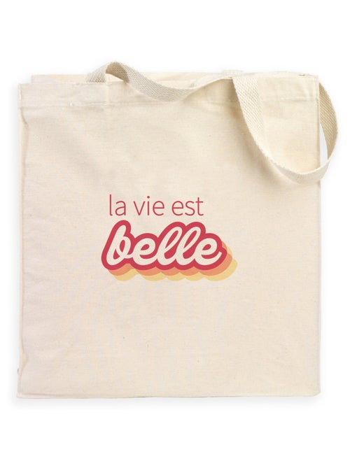 Totebag LA VIE EST BELLE ROSE - Kiabi Totebag LA VIE EST BELLE ROSE - Kiabi