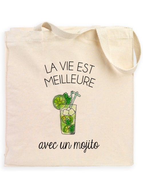 Totebag LA VIE EST MEILLEURE AVEC UN MOJITO - Kiabi Totebag LA VIE EST MEILLEURE AVEC UN MOJITO - Kiabi