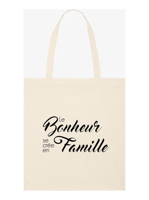 Totebag LE BONHEUR SE CRÉE EN FAMILLE - Kiabi Totebag LE BONHEUR SE CRÉE EN FAMILLE - Kiabi