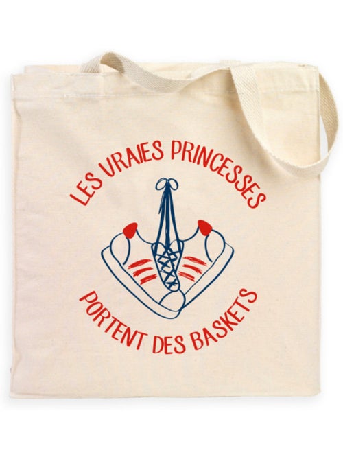 Totebag LES VRAIES PRINCESSES PORTENT DES BASKETS - Kiabi Totebag LES VRAIES PRINCESSES PORTENT DES BASKETS - Kiabi