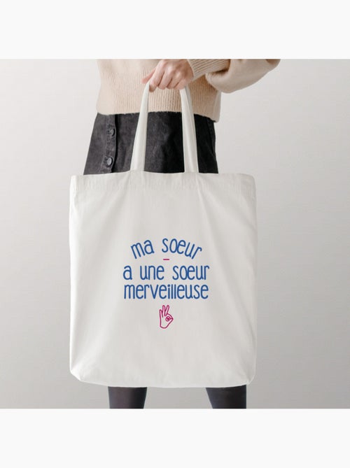 Totebag MA SŒUR A UNE SŒUR MERVEILLEUSE - Kiabi Totebag MA SŒUR A UNE SŒUR MERVEILLEUSE - Kiabi