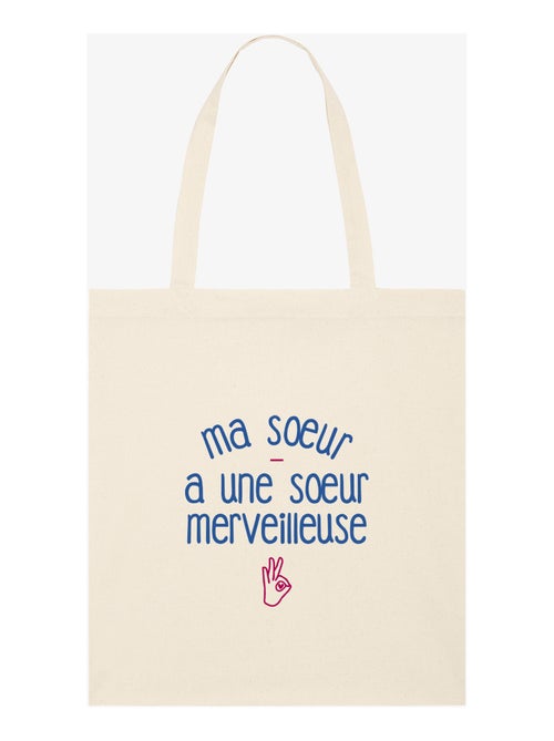 Totebag MA SŒUR A UNE SŒUR MERVEILLEUSE - Kiabi Totebag MA SŒUR A UNE SŒUR MERVEILLEUSE - Kiabi