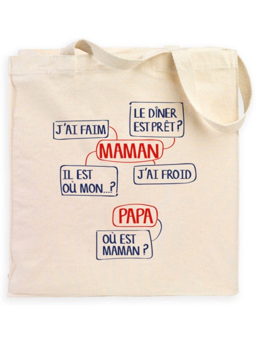 Totebag MAMAN J'AI FAIM, LE DINER EST PRÊT? IL EST OÙ MON?... - Kiabi Totebag MAMAN J'AI FAIM, LE DINER EST PRÊT? IL EST OÙ MON?... - Kiabi