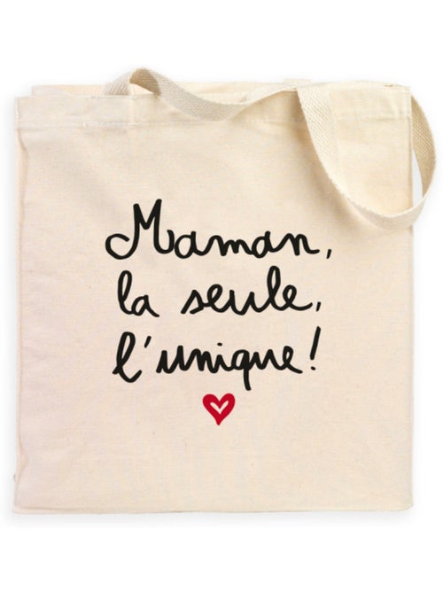 Totebag MAMAN, LA SEULE, L'UNIQUE - Kiabi Totebag MAMAN, LA SEULE, L'UNIQUE - Kiabi