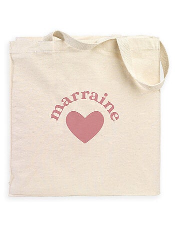 Totebag MARRAINE D'AMOUR CŒUR