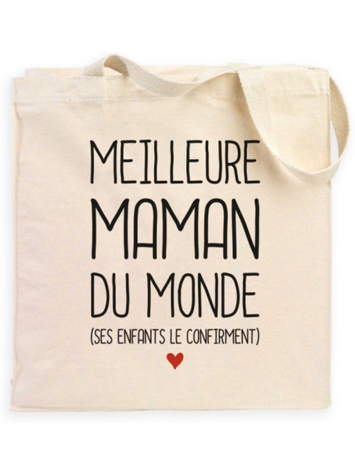 Totebag MEILLEURE MAMAN DU MONDE (SES ENFANTS LE CONFIRMENT) - Kiabi Totebag MEILLEURE MAMAN DU MONDE (SES ENFANTS LE CONFIRMENT) - Kiabi