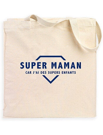 Totebag SUPER MAMAN CAR J'AI DES SUPERS ENFANTS 2 WAF