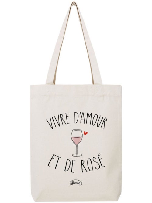 Totebag VIVRE D'AMOUR ET DE ROSE - Kiabi Totebag VIVRE D'AMOUR ET DE ROSE - Kiabi