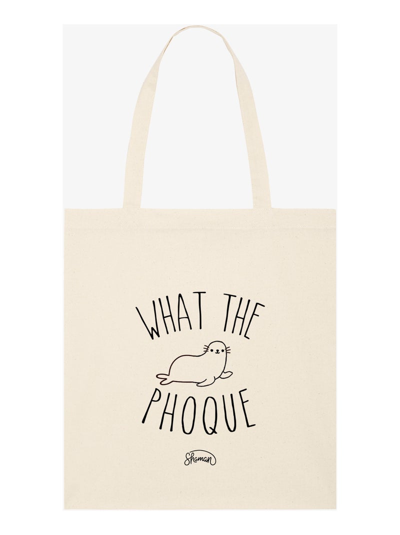 Totebag WHAT THE PHOQUE Beige - Kiabi