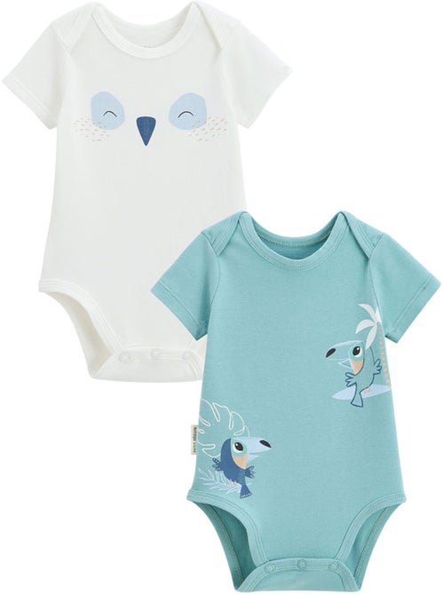 Toucana 2-pack babyrompertjes met korte mouwen - Kiabi Toucana 2-pack babyrompertjes met korte mouwen - Kiabi
