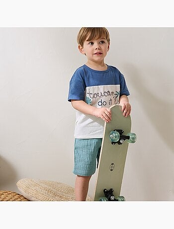 Toucana kinderset bestaande uit een katoenen gaas t-shirt en een short.