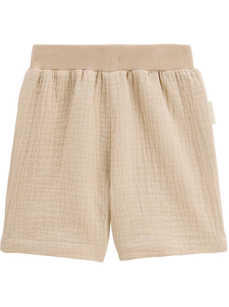 Toucana kinderset bestaande uit een katoenen gaas T-shirt en een short. Blauw - Kiabi