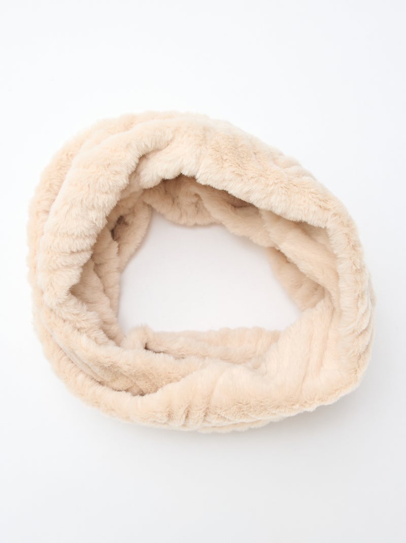 Tour de cou doux et chaud Beige - Kiabi