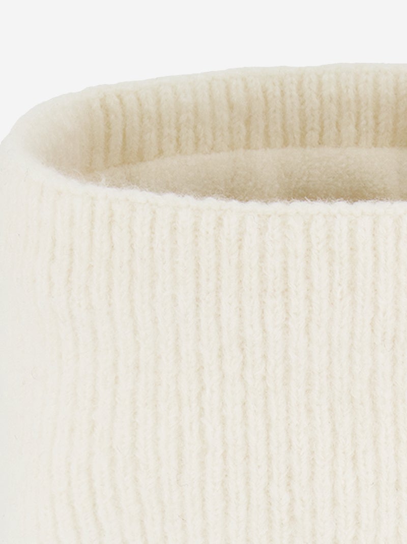Tour de cou en maille avec doublure polaire Beige - Kiabi