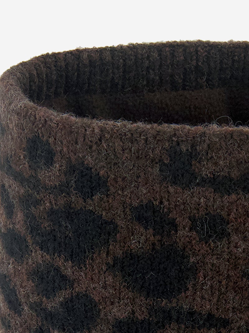 Tour de cou en maille avec doublure polaire Marron - Kiabi