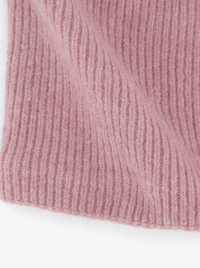 Tour de cou en maille avec doublure polaire Rose - Kiabi