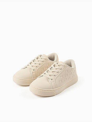 Trainers met reliëfstrikken en elastische veters