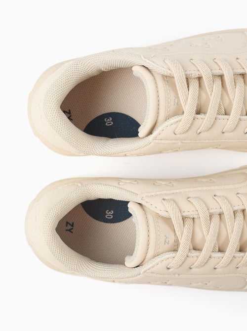 Trainers met reliëfstrikken en elastische veters - Kiabi