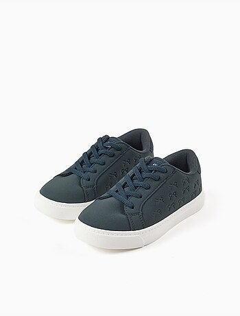 Trainers met reliëfstrikken en elastische veters