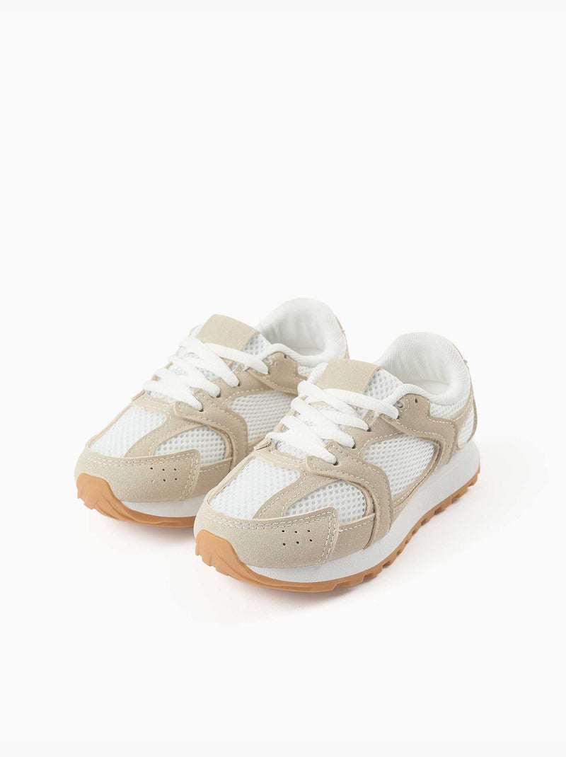 Trainers met veters en antislip rubberen zool Beige - Kiabi