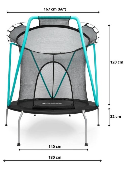 Trampoline enfant avec filet de sécurité 167cm hypermotion - Kiabi Trampoline enfant avec filet de sécurité 167cm hypermotion - Kiabi