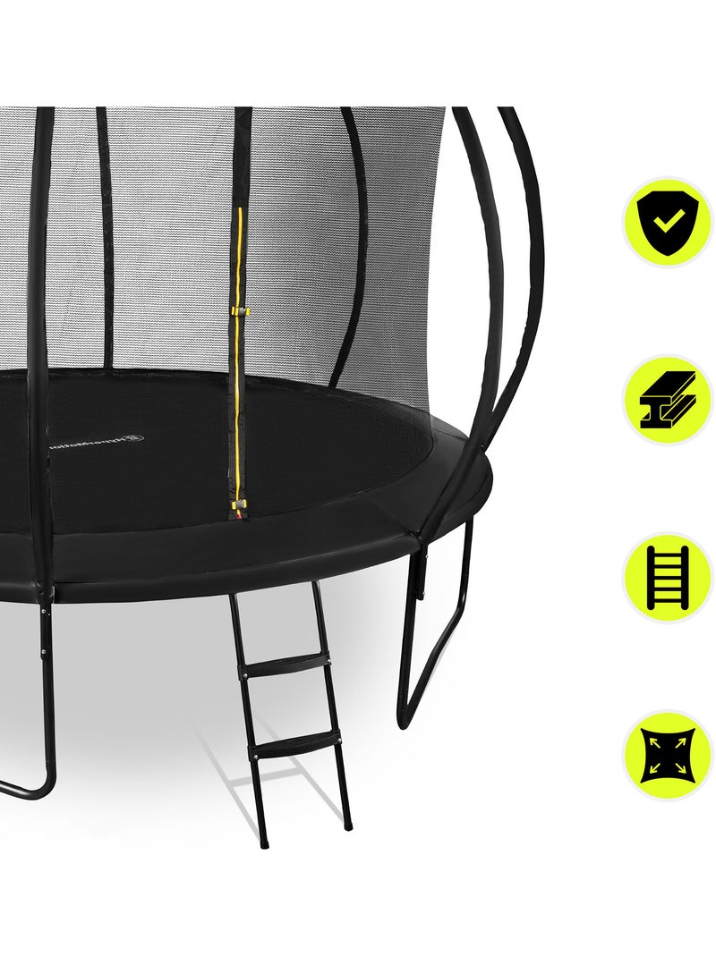 Trampoline enfant avec filet et échelle 244cm hypermotion Noir - Kiabi
