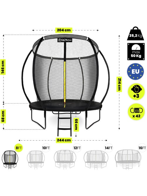 Trampoline enfant avec filet et échelle 244cm hypermotion - Kiabi Trampoline enfant avec filet et échelle 244cm hypermotion - Kiabi