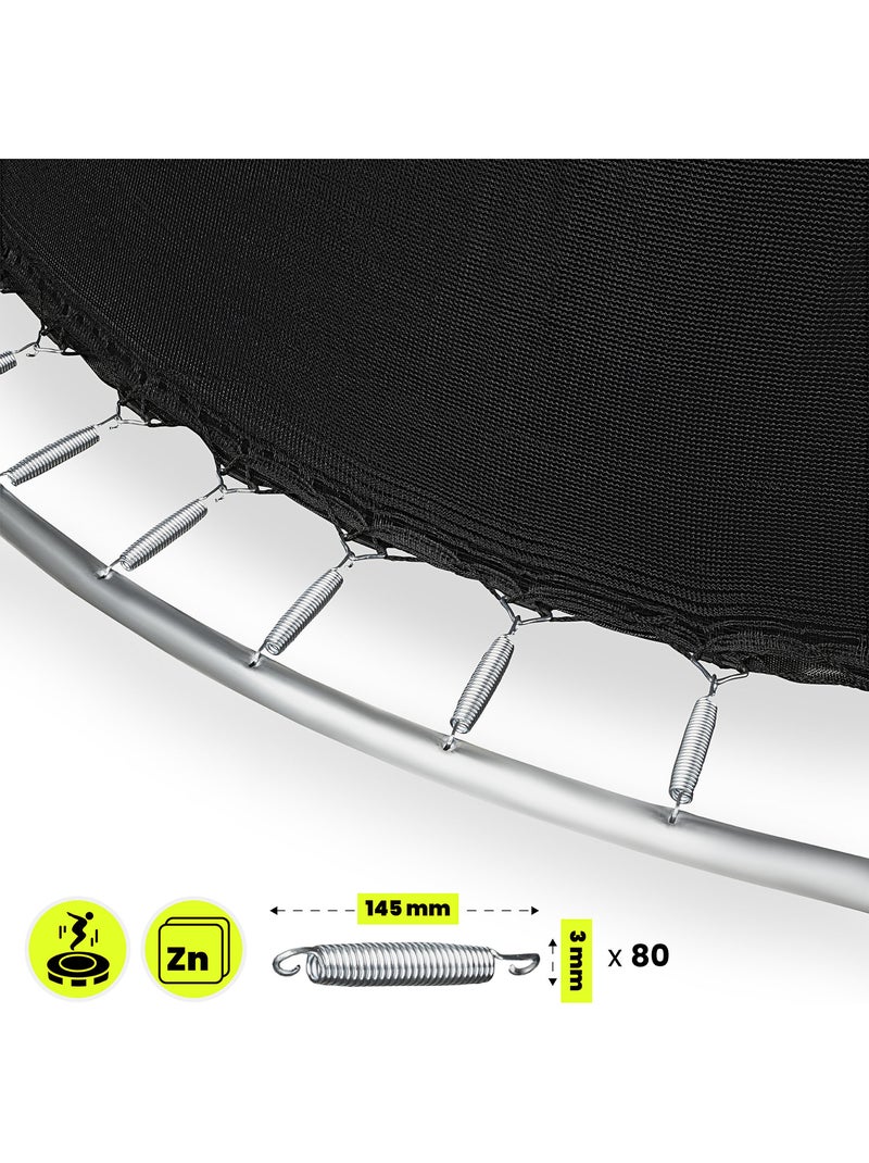 Trampoline enfant avec filet et échelle 430cm hypermotion Noir - Kiabi