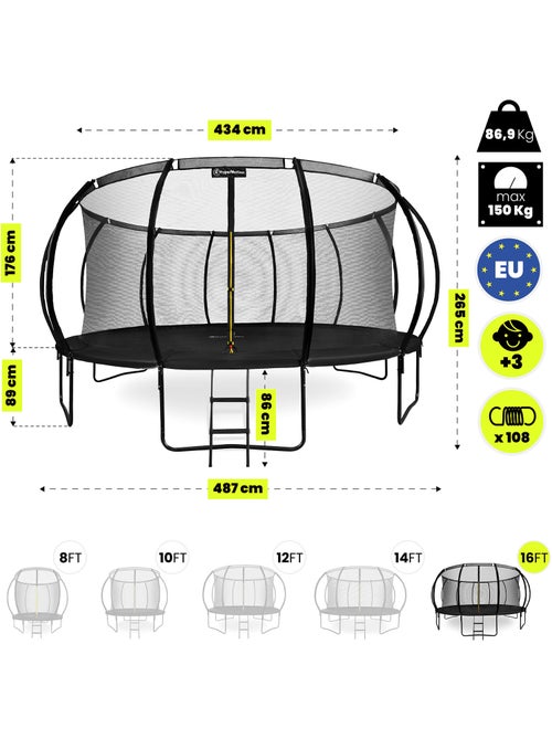 Trampoline extérieur géant 487cm 16ft hypermotion - Kiabi Trampoline extérieur géant 487cm 16ft hypermotion - Kiabi