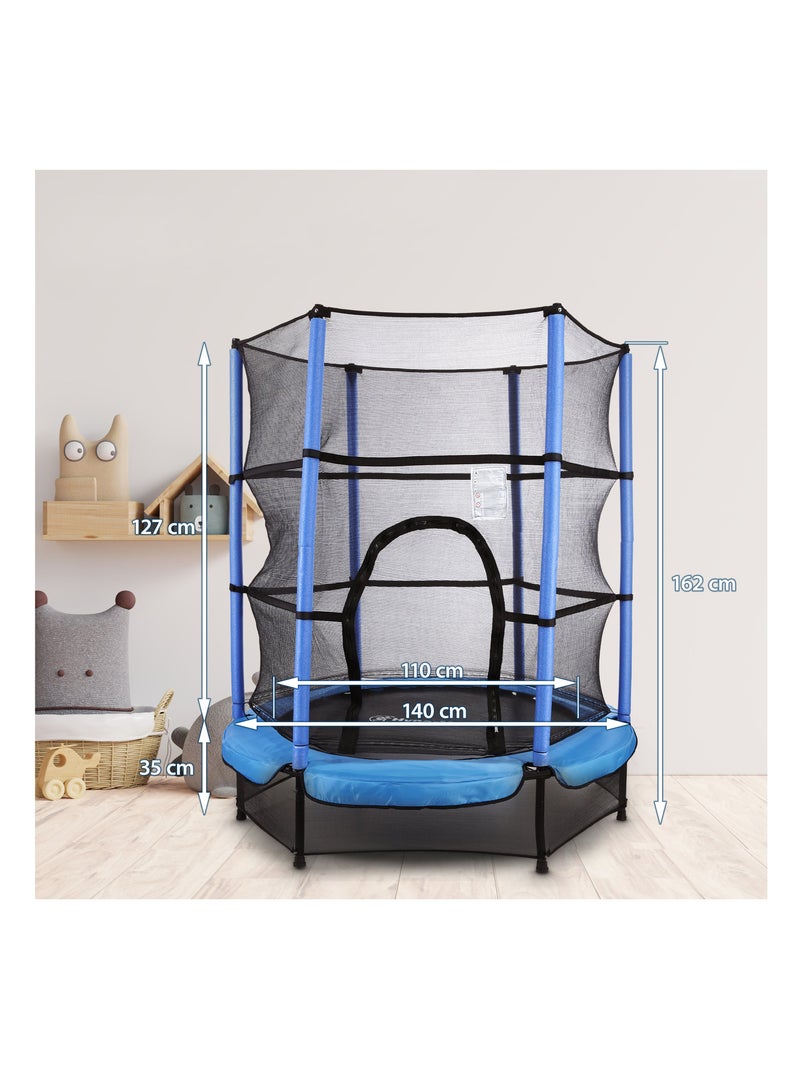 Trampoline pour enfants 3 à 6 ans, diamètre 140 - hauteur 162 cm - filet de protection N/A - Kiabi