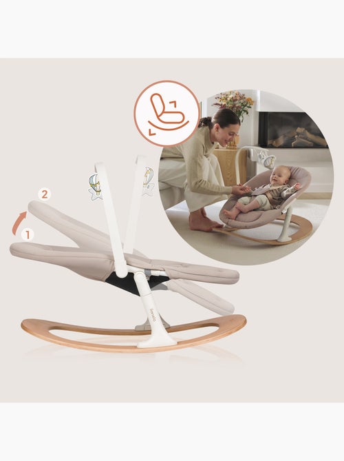 Transat balancelle bébé LIONELO Celia - Ultra légère - Jusqu’à 9 kg - Mouvement de bascule naturel - Kiabi