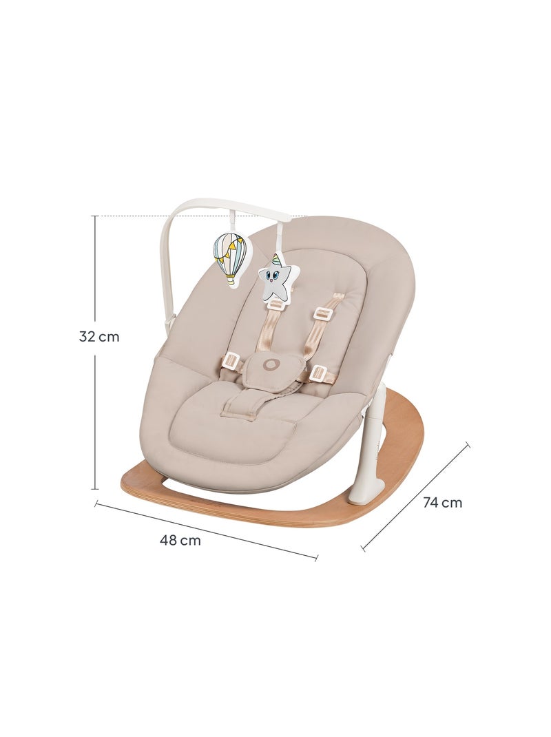 Transat balancelle bébé LIONELO Celia - Ultra légère - Jusqu’à 9 kg - Mouvement de bascule naturel Beige - Kiabi