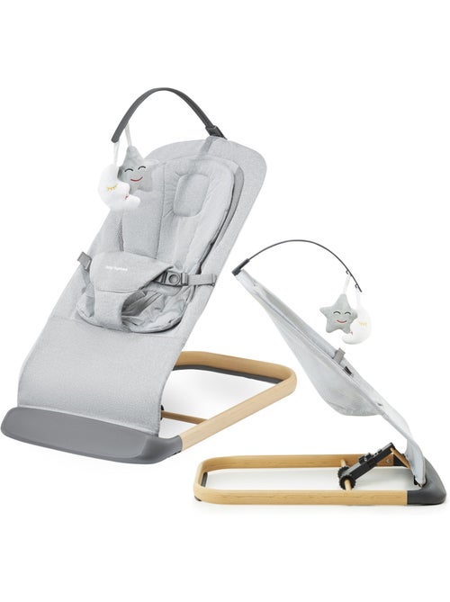 Transat bébé 2 en 1 lily balancelle chaise longue 0+ léger pliable 3 positions - Kiabi