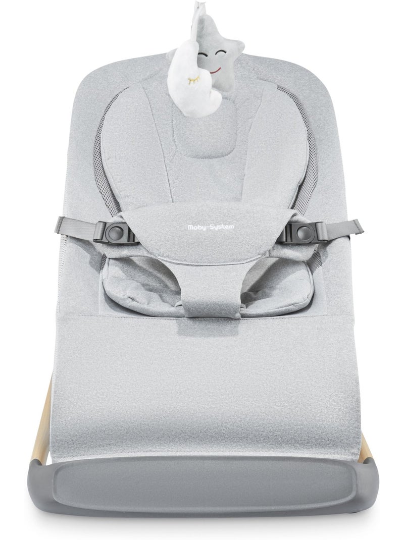 Transat bébé 2 en 1 lily balancelle chaise longue 0+ léger pliable 3 positions Gris - Kiabi