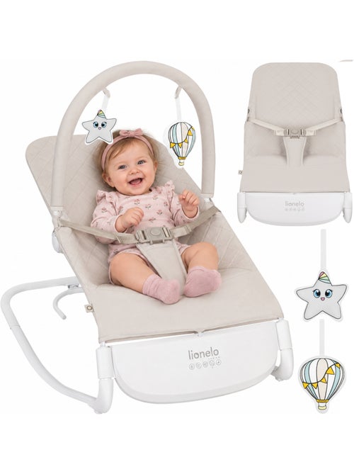 Transat bébé lionelo vinci - circulation d’air - léger - 3 modes de balancement - 4 mélodies - calme - Kiabi Transat bébé lionelo vinci - circulation d’air - léger - 3 modes de balancement - 4 mélodies - calme - Kiabi