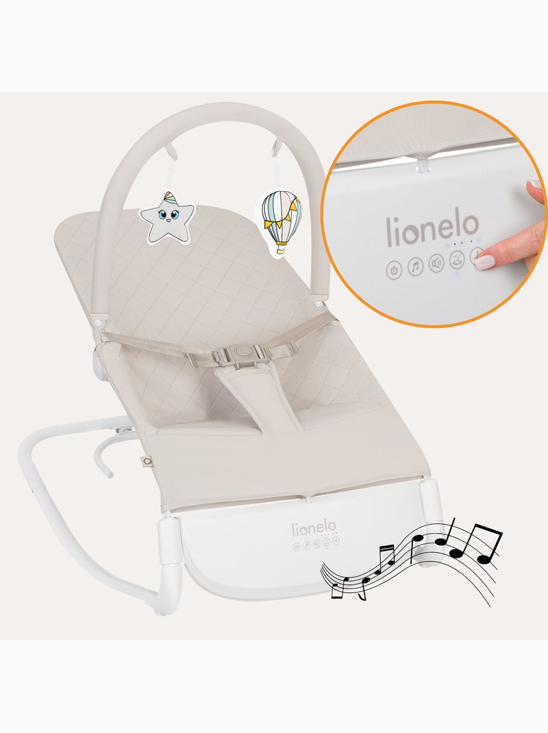 Transat bébé lionelo vinci - circulation d’air - léger - 3 modes de balancement - 4 mélodies - calme Beige - Kiabi