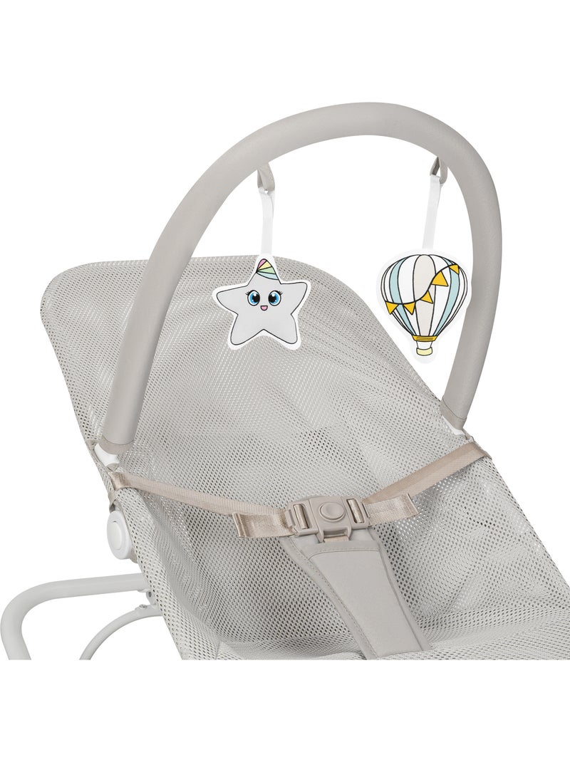 Transat bébé lionelo vinci - circulation d’air - léger - 3 modes de balancement - 4 mélodies - calme Gris - Kiabi